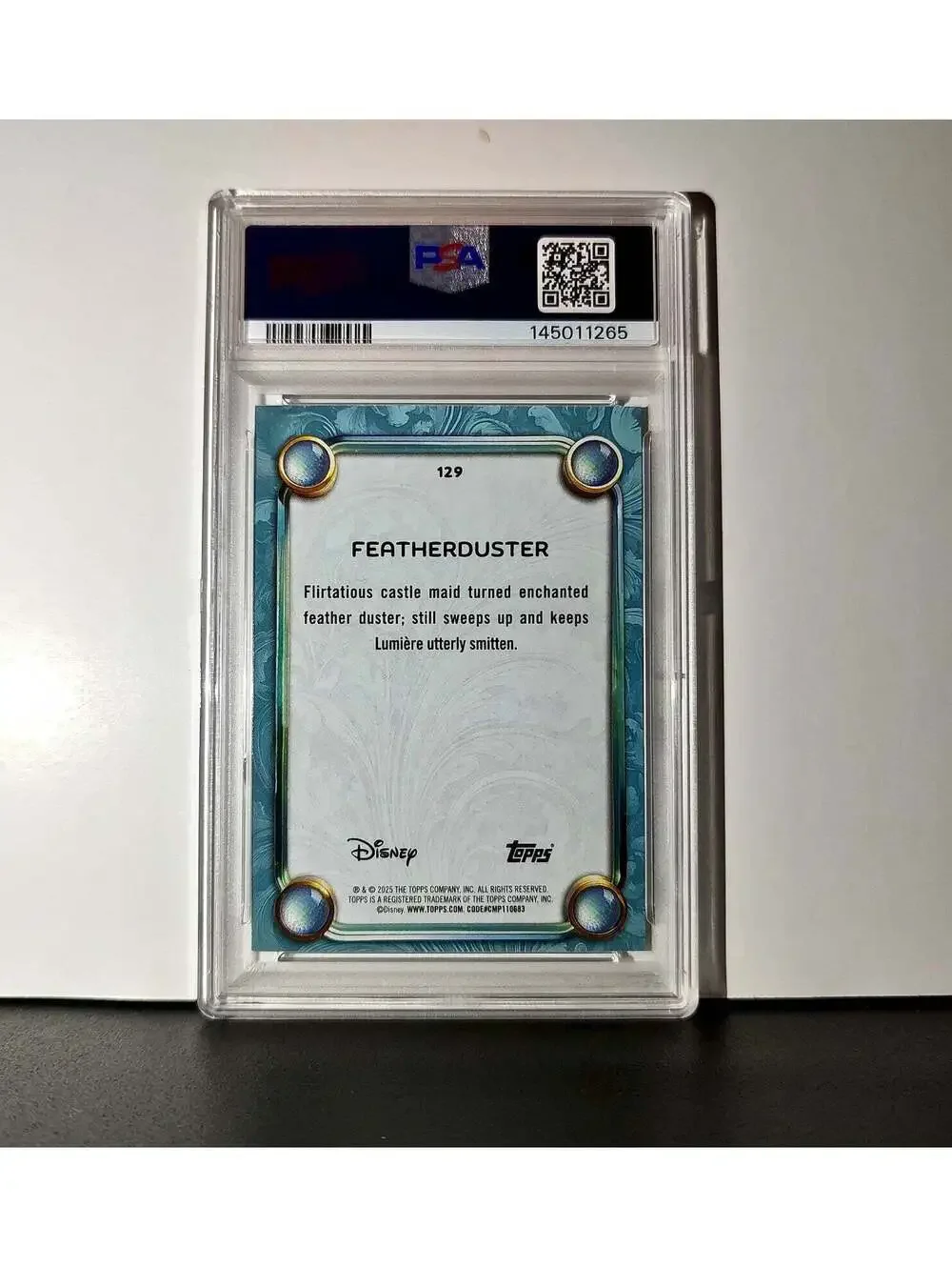 Featherduster 2025 Topps Disney #129 Diamond Card Beauty and the Beast PSA 6